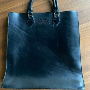 Authentic vegetable tanned leather tote